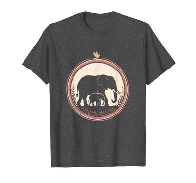 Mademark Mama Elephant Silhouette Mother and Baby Design T-Shirt - Men