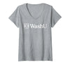 Women's WashU Women's Icon Logo | Washington University in St. Louis V-Neck T-Shirt - Heather Grey