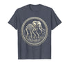 Mademark Elephant Skeleton Mid-Stride Through Tall Grass T-Shirt - Men - Heather Blue