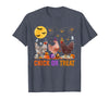 Autumn Pumpkin Chicken Halloween Chicken Farm Fall Halloween Chicken Pumpkin Chick Or Treat Spooky T-Shirt - Heather Blue