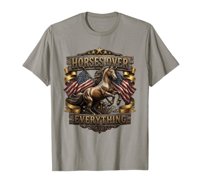 Mademark Horses Over Everything Equestrian Design T-Shirt - Men