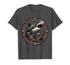 Mademark Shark Swimming Past a Crumbling Shipwreck T-Shirt - Dark Heather Grey