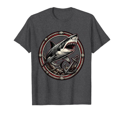 Shark Swimming Past a Crumbling Shipwreck T-Shirt