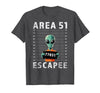 Funny Alien Halloween Costume Mugshot Alien Area 51 Escapee Funny Alien Mug Shot UFO T-Shirt - Dark Heather Grey