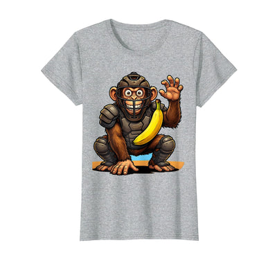 Monkey Catcher Baseball Banana Ball Graphic T-Shirt - Women
