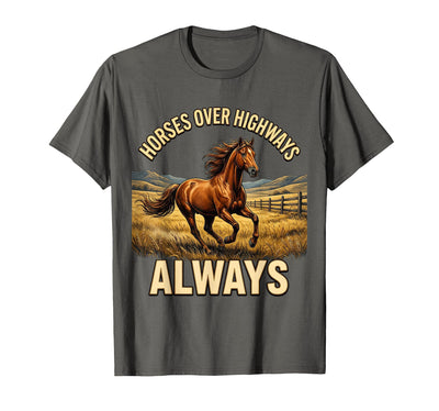 Mademark Horses Over Highways Always Equestrian Design T-Shirt - Men
