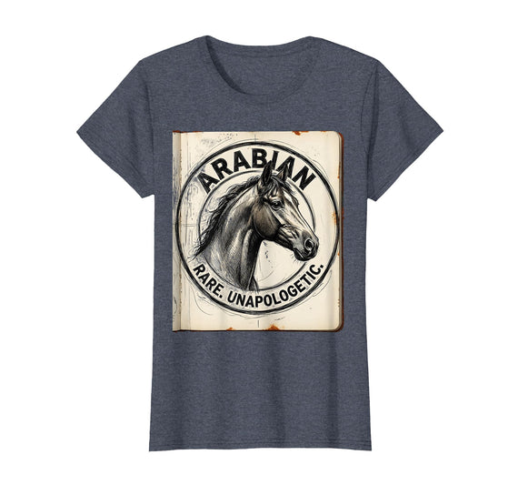 Mademark Arabian Rare Unapologetic Horse Portrait Design T-Shirt - Heather Blue