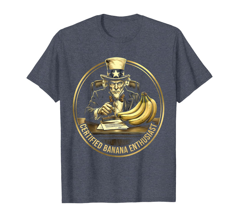 Mademark Certified Banana Enthusiast Funny Monkey Design T-Shirt - Men - Heather Blue