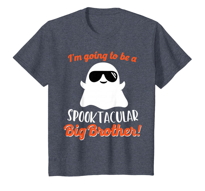 Halloween Pregnancy Announcements by HotW Big Brother Pregnancy Announcement Ghost Funny Boy Halloween T-Shirt - Heather Blue