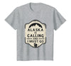 Alaska is Calling and I Must Go Mountains Bear T-Shirt - Heather Grey