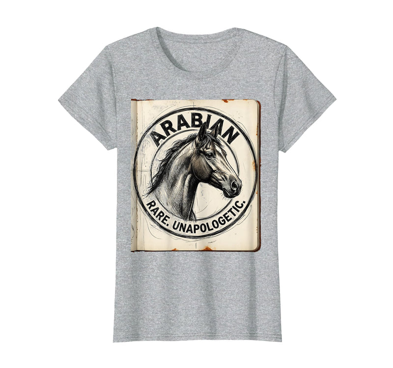 Mademark Arabian Rare Unapologetic Horse Portrait Design T-Shirt - Heather Grey