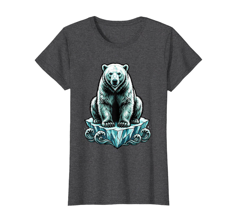 Mademark Polar Bear Lone Ice Floe Arctic Drift Illustration T-Shirt - Dark Heather Grey
