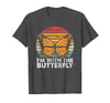 Im With Butterfly Halloween Costume Party Gift I'm with Butterfly Halloween Costume Matching Couples Party T-Shirt - Dark