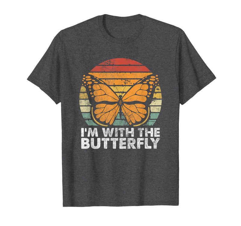 Im With Butterfly Halloween Costume Party Gift I'm with Butterfly Halloween Costume Matching Couples Party T-Shirt - Dark