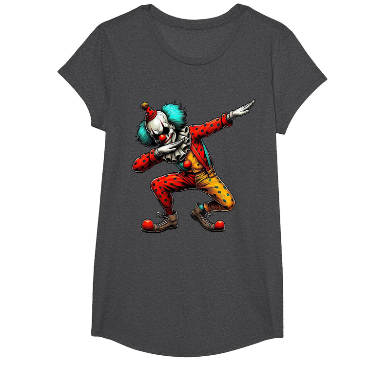 Creepy Halloween Dabbing Dab Dance Dabbing Creepy Clown Scary Halloween Dab Dance T-Shirt - Dark Heather Grey