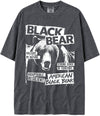 BABATEES U.S.A. MAX-Heavyweight Punk Rock Animals Shaka Wear Oversized 7.5oz Cotton Tshirt - Black Bear