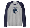 Mademark Horse Girl For Life Equestrian Passion Horseshoe Luck Raglan Baseball Tee - Navy Blue/Athletic Heather
