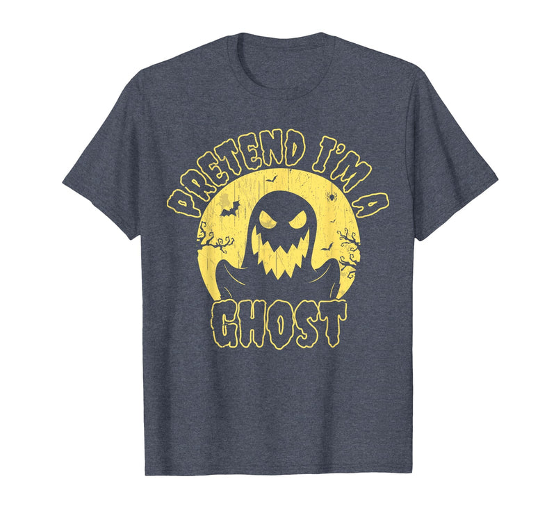 Funny Pretend Im A Ghost Halloween Quote Vintage Pretend I’m A Ghost Funny Halloween Quote Vintage T-Shirt - Heather Blue