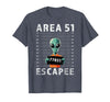 Funny Alien Halloween Costume Mugshot Alien Area 51 Escapee Funny Alien Mug Shot UFO T-Shirt - Heather Blue