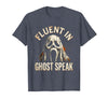 Mademark Ghost & Spirits - Ghost (99 Problems All) T-Shirt - Heather Blue-fluent in Ghost Speak
