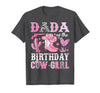 Pink Western Cowgirl Bday Party Family Matching Dada of The Birthday Cow-Girl Rodeo Cowgirl Bday T-Shirt - Dark Heather Grey