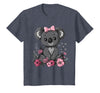 We Love Koalas - Kids Apparel Co. Koala Kawaii Koala Bear Pink Bow Flowers Girls Kids T-Shirt - Heather Blue
