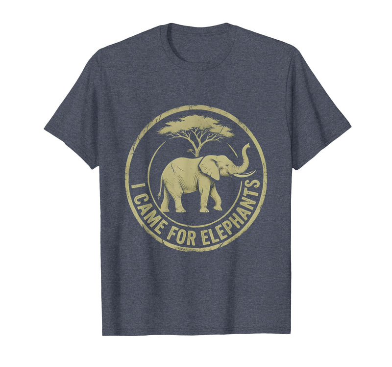 Mademark I Came For Elephants Safari Women Design T-Shirt - Men - Heather Blue
