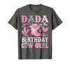 Pink Western Cowgirl Bday Party Family Matching Dada of The Birthday Cow-Girl Rodeo Cowgirl Bday T-Shirt - Asphalt Grey