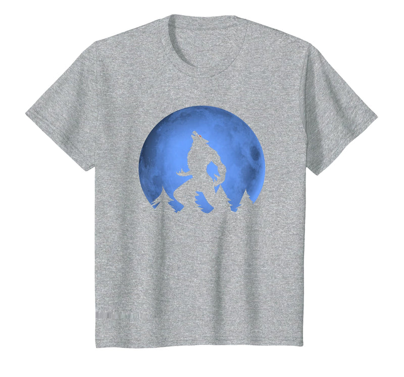 Ideas Halloween costume " Wolf moon " Wolf Halloween Costume Werewolf Blue Moon Scary for Men Boys T-Shirt - Heather Grey