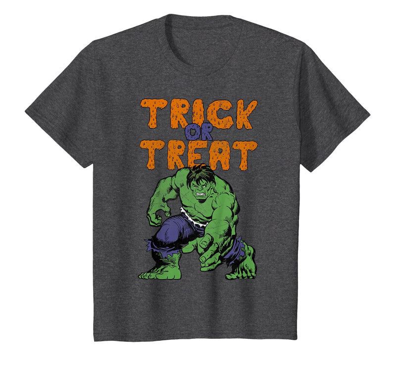 Marvel Avengers The Hulk Trick Or Treat Halloween T-Shirt - Dark Heather Grey