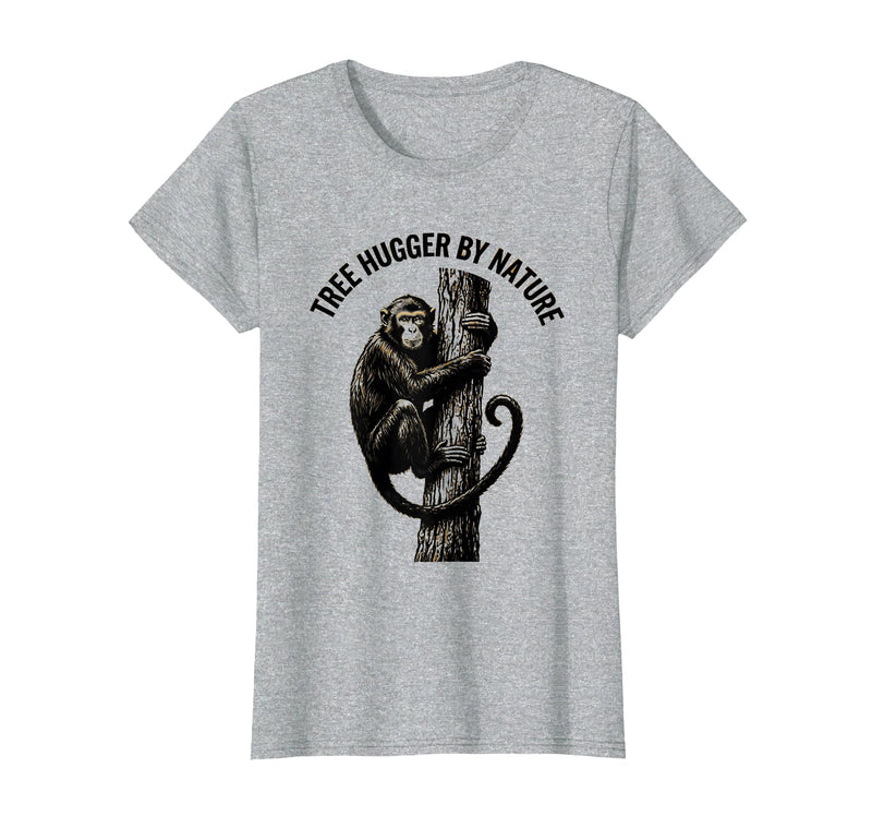 Mademark Tree Hugger By Nature Monkey Design T-Shirt - Women - Heather Grey