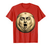 Mademark Belly Button Surprised Cartoon Face Funny Graphic T-Shirt - Men - Red