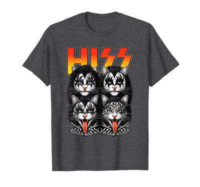 Retro Rock Band Parody Feline Humor Apparel Co. Funny Hiss Cats Band Parody 70s Music Lover Cat Face Graphic T-Shirt