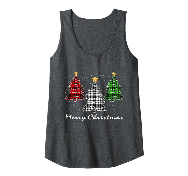 Christmas Trees Lights Buffalo Plaid Tee Gifts Trees Christmas Buffalo Red Plaid Men Women Christmas Tree Tank Top - Dark