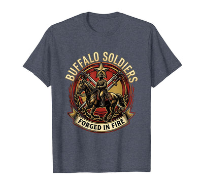 Cow Buffalo Soldiers Forged in Fire Military Tribute T-Shirt