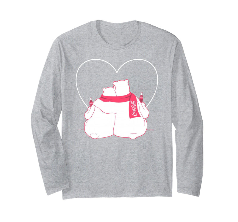 Coca-Cola Company Coca-Cola - Polar Bear Heart Hug Long Sleeve T-Shirt - Heather Grey