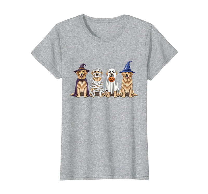 Spooky Golden Retriever Dogs Mummy Halloween Tee Golden Retriever Dog Witch Mummy Ghost Boo Costume Halloween T-Shirt -