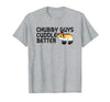 LGBTQ Pride Gifts Chubby Guys Cuddle Better Gay Bear Pride Couple Flag Love T-Shirt - Heather Grey