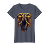 Mademark Ornate Parade Elephant Illustrated Graphic T-Shirt - Women - Heather Blue