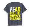 Mademark Head Full of Monkey Thoughts Funny Primate Design T-Shirt - Men - Heather Blue