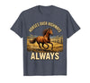 Mademark Horses Over Highways Always Equestrian Design T-Shirt - Men - Heather Blue