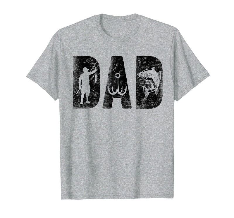 Fishing Gifts for Dad Father's Day Fisherman Fishing Dad Birthday Classic Bold Font Fish Daddy T-Shirt - Heather Grey