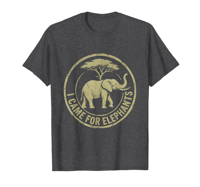 Mademark I Came For Elephants Safari Women Design T-Shirt - Men - Dark Heather Grey