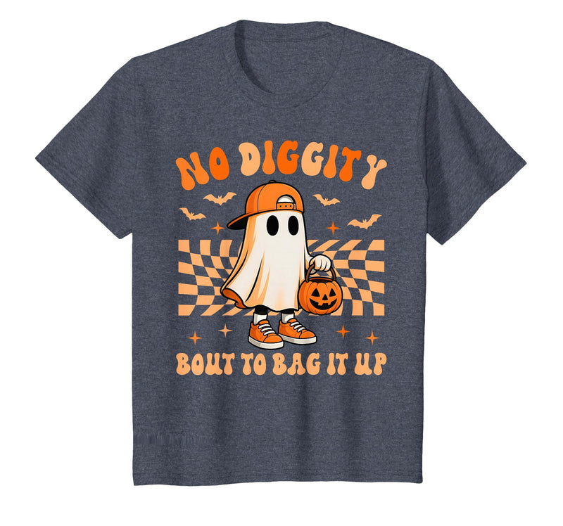 Ghost No Diggity Bout To Bag It Up Halloween Ades Ghost No Diggity Bout to Bag It Up Halloween Toddler Kids T-Shirt -