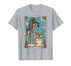 The Bulldog Mom Tarot Card Halloween Women Men Kid Retro Funny The Bulldog Mom Tarot Card Skeleton Halloween T-Shirt -