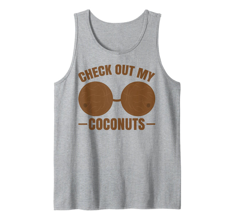 Funny Hawaiian Shirts For Women Luau Party Adult Coconut Bra Check Out My Coconuts Shell Bra for Girls Sleeveless Tank Top -