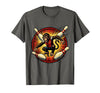 Mademark Pin Monkey Dodging Flying Pins Bowling Graphic T-Shirt - Men - Asphalt Grey