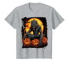 FrightNightFits Werewolf Orange Halloween T-Shirt - Heather Grey