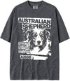 BABATEES U.S.A. MAX-Heavyweight Punk Rock Animals Shaka Wear Oversized 7.5oz Cotton Tshirt - Australian Shepherd