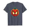Marvel Spider-Man Halloween Spooky Pumpkin Jack-o'-Lantern T-Shirt - Heather Blue